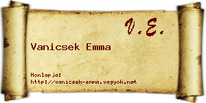 Vanicsek Emma névjegykártya